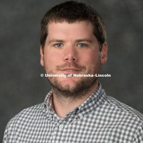 Studio portrait of Matthew Gormley, Assistant Professor, Educational Psychology. New Faculty Orientation. August 16, 2017. Photo by Greg Nathan, University Communication Photography.