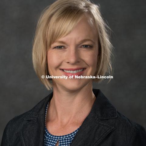 Studio portrait of Kristen Hoerl, Associate Professor of Communication, College of Arts and Sciences. New Faculty Orientation. August 16, 2017. Photo by Greg Nathan, University Communication Photography.