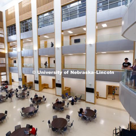 First day of classes on campus and at the new College of Business Howard L. Hawks Hall. August 21, 2017. Photo by Craig Chandler / University Communication.