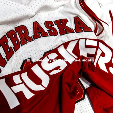 Nebraska Husker mens basketball jersey and warmup. September 21, 2017. Photo by Craig Chandler / University Communication.