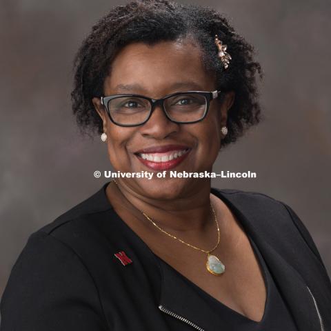 Studio portrait of Karen Kassebaum, Director of Staff Diversity and Inclusion, Human Resources. March 5, 2018. Photo by Greg Nathan, University Communication Photography.