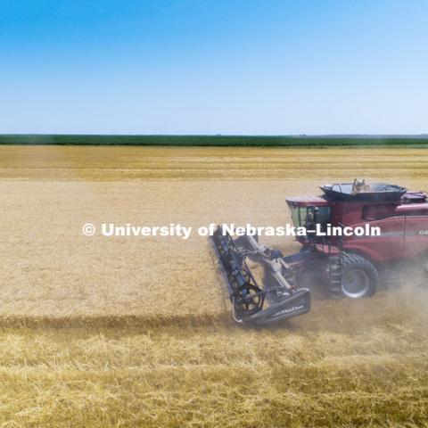 Aerials of Wheat Harvest in Perkins County Nebraska. July 10, 2018. Photo by Craig Chandler / University Communication.