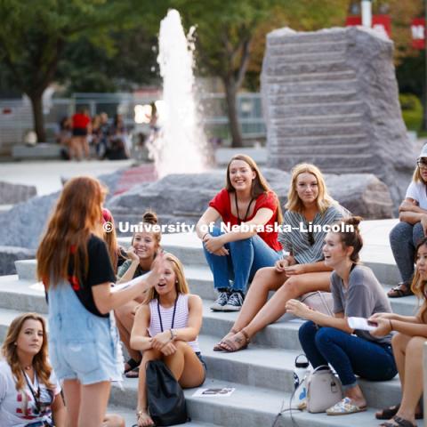 Sorority recruitment check in and information meetings. August 12, 2018. Photo by Craig Chandler / University Communication.