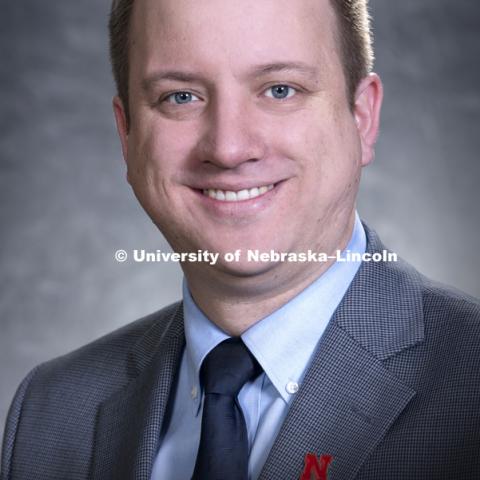 Studio portrait of Stuart Dearden, Assistant Professor, Accounting, College of Business. August 17, 2018. Photo by Greg Nathan, University Communication Photography.
