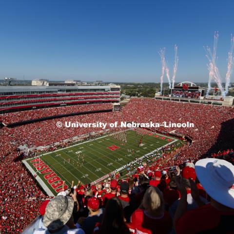 Nebraska vs. Troy University football in Memorial Stadium. September 15, 2019. Photo by Craig Chandler / University Communication.