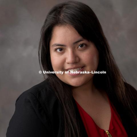 Studio portrait of Maricela Paramo Reyes, 2018 McNair Scholar. September 20, 2018. Photo by Greg Nathan, University Communication Photography.