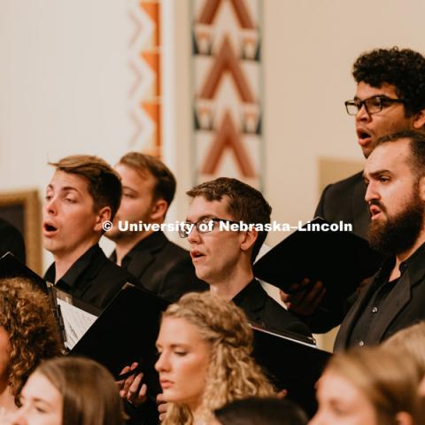 The University Singers perform at the Newman Center, October 11, 2018. Photo by Justin Mohling, University Communication.