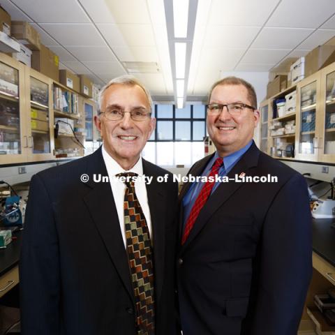 Two Huskers — one an administrator, the other an alumnus — have been named fellows of the National Academy of Inventors. Robert “Bob” Wilhelm, vice chancellor for research and economic development, and Lyle Middendorf, a 1973 graduate, were among the 148 NAI fellows named this year. January 2, 2019. Photo by Craig Chandler / University Communication.