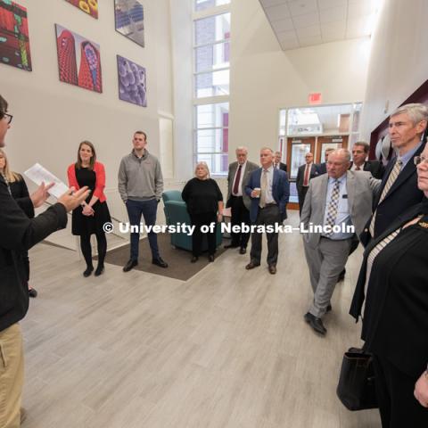 The Nebraska University Regents and other University officials toured a variety of campus facilities as part of an annual visit. January 24, 2019, Photo by Gregory Nathan / University Communication.