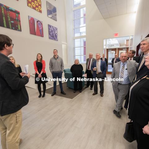 The Nebraska University Regents and other University officials toured a variety of campus facilities as part of an annual visit. January 24, 2019, Photo by Gregory Nathan / University Communication.