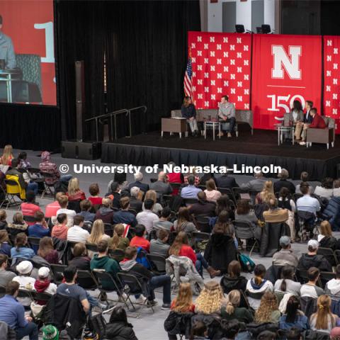 The Charter Week event, “Why Don’t We Get Along? How Huskers Can Change the Future: A Student-led Conversation with Senator Ben Sasse”. February 11, 2019. Photo by Gregory Nathan / University Communication.