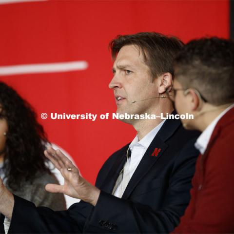 The Charter Week event, “Why Don’t We Get Along? How Huskers Can Change the Future: A Student-led Conversation with Senator Ben Sasse”. February 11, 2019. Photo by Craig Chandler / University Communication.