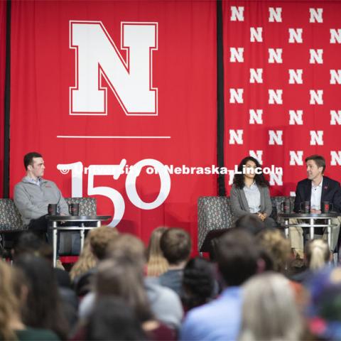 The Charter Week event, “Why Don’t We Get Along? How Huskers Can Change the Future: A Student-led Conversation with Senator Ben Sasse”. February 11, 2019. Photo by Craig Chandler / University Communication.