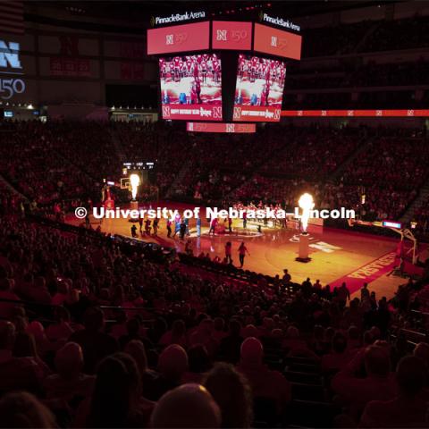 Celebrating the University's 150th birthday during the Huskers men’s basketball game halftime show. The Huskers played against Minnesota. February 13, 2019 Photo by Scott Bruhn / Husker Athletics.