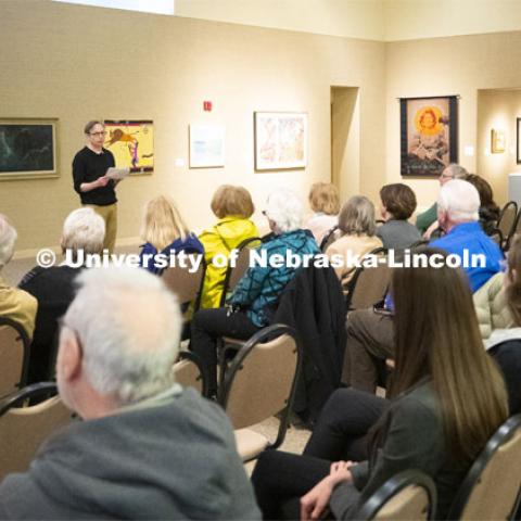 John Sorensen, Grace Abbott scholar, author and friend of the University, presents “Grace and Edith Abbott: Nebraska’s Social Justice Sisters” in the March Nebraska Lectures. March 28, 2019. Photo by Craig Chandler / University Communication.