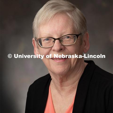 Studio portrait of Kari Ronning, research associate professor of English, will present the next Nebraska Lecture, “Willa Cather on Campus.” The event is 3:30 p.m. May 7 at the Mary Riepma Ross Media Arts Center. April 16, 2019. Photo by Greg Nathan / University Communication.