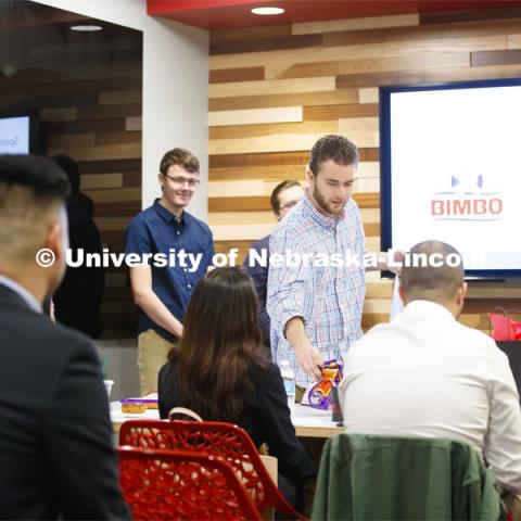 Students in Frauke Hachtmann's ADPR 491 - Special Topics in Advertising course give their FOX Sports University presentations for Thursday Night Football on FOX Deportes to a client group from FOX. April 25, 2019. Photo by Craig Chandler / University Communication.