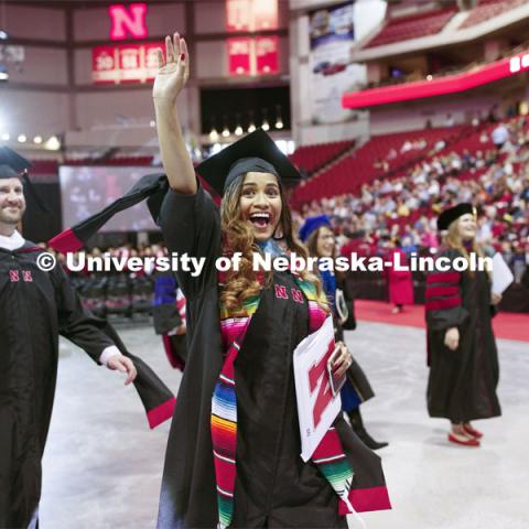 2019 Spring Graduate Commencement in Pinnacle Bank Arena. May 3, 2019. Photo by Craig Chandler / University Communication