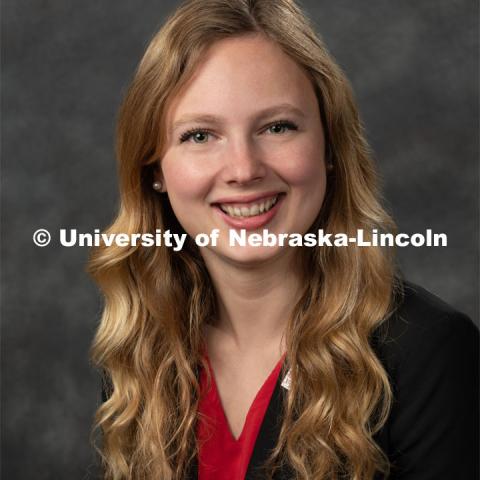 Studio portrait of Emily Johnson, University of Nebraska-Lincoln, Student Regent. May 16. 2019. Photo by Greg Nathan / University Communication.