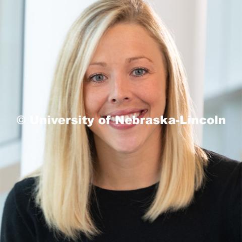 Studio portrait of Jenifer Manstedt, Counselor at CAPS (Counseling and Psychological Services. May 30, 2019. Photo by Greg Nathan / University Communication.