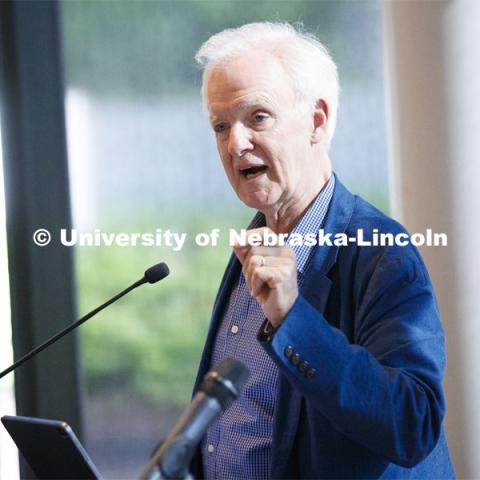 Senator Bob Kerrey speaks to Reinvention Collaborative higher education conference at Lied Commons. June 1, 2019. Photo by Craig Chandler / University Communication.