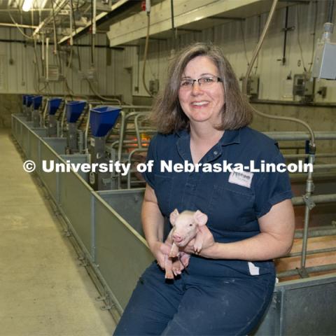 Tami Brown-Brandl, professor in the Department of Biological Systems Engineering at the University of Nebraska–Lincoln, uses an engineering approach to research ways technology can improve production agriculture. Her work is termed “precision animal management” and according to Brown-Brandl, Nebraska leads the United States in this work. Photo for the 2019 publication of the Strategic Discussions for Nebraska magazine. June 13, 2019, Photo by Gregory Nathan / University Communication.