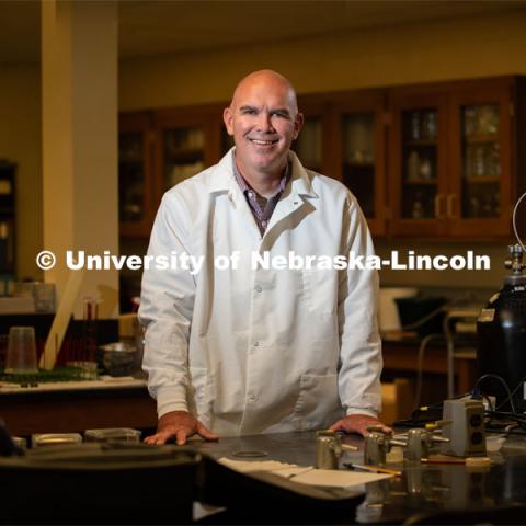 Thomas Burkey, associate professor and gut health scientist in the Department of Animal Science at the University of Nebraska–Lincoln. Photo for the 2019 publication of the Strategic Discussions for Nebraska magazine. June 24, 2019, Photo by Gregory Nathan / University Communication.