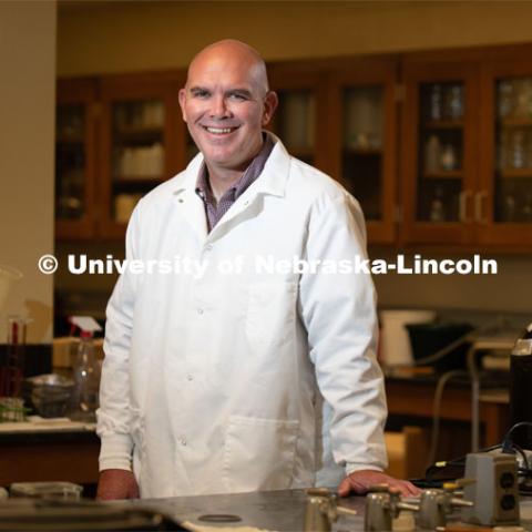 Thomas Burkey, associate professor and gut health scientist in the Department of Animal Science at the University of Nebraska–Lincoln. Photo for the 2019 publication of the Strategic Discussions for Nebraska magazine. June 24, 2019, Photo by Gregory Nathan / University Communication.