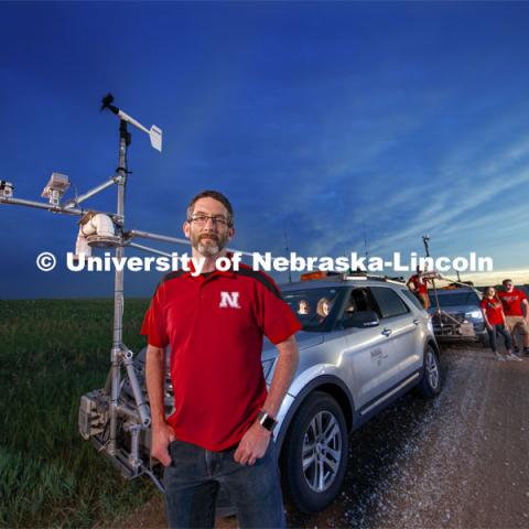 Adam Houston, Professor of Earth and Atmospheric Sciences, led TORUS project — the most ambitious drone-based investigation of severe storms and tornadoes ever conducted — chased supercells for more than 9,000 miles across five states this summer. The project, led by Nebraska's Adam Houston, features more than 50 scientists and students from four universities. The 2019 team included 13 Huskers — 10 undergraduates and three graduate students. The $2.5 million study is funded through a $2.4 million, three-year grant from the National Science Foundation with additional support provided by the National Oceanic and Atmospheric Administration. June 25, 2019. Photo by Craig Chandler / University Communication.