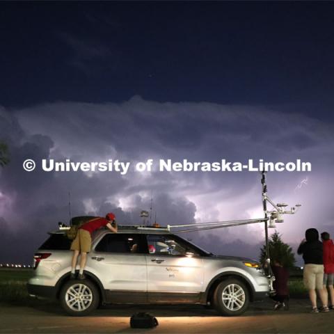 Student photos from summer of 2019 TORUS chase. Adam Houston, Professor of Earth and Atmospheric Sciences, led the TORUS project — the most ambitious drone-based investigation of severe storms and tornadoes ever conducted — chased supercells for more than 9,000 miles across five states this summer. The project, led by Nebraska's Adam Houston, features more than 50 scientists and students from four universities. The 2019 team included 13 Huskers — 10 undergraduates and three graduate students. The $2.5 million study is funded through a $2.4 million, three-year grant from the National Science Foundation with additional support provided by the National Oceanic and Atmospheric Administration. June 25, 2019. Photo provided to University Communication.