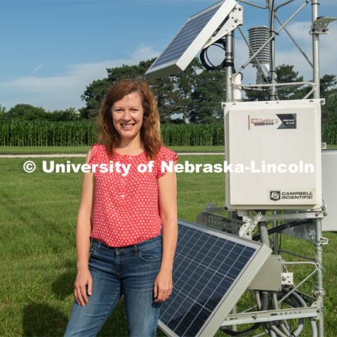 Martha Shulski, Nebraska State Climatologist, director of the Nebraska State Climate Office and associate professor for the School of Natural Resources at the University of Nebraska– Lincoln. Nebraska climate research. Photo for the 2019 publication of the Strategic Discussions for Nebraska magazine. July 1, 2019, Photo by Gregory Nathan / University Communication.