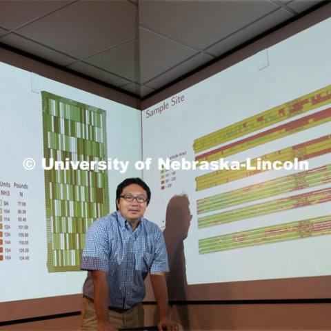 Taro Mieno, assistant professor in the Department of Agricultural Economics at the University of Nebraska–Lincoln. Photo for the 2019 publication of the Strategic Discussions for Nebraska magazine. July 3, 2019, Photo by Gregory Nathan / University Communication.