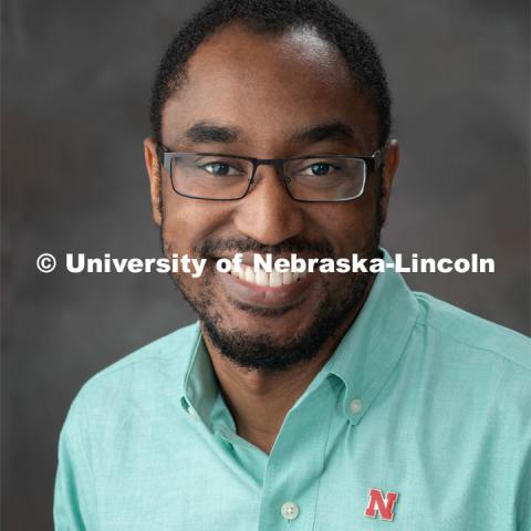 Studio portrait of Ernest Dupree III, graduate assistant, Office of Diversity and Inclusion. August 14, 2019. Photo by Greg Nathan / University Communication.