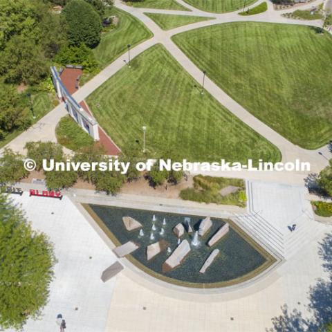 Aerial views of City Campus. August 20, 2019. Photo by Craig Chandler / University Communication.