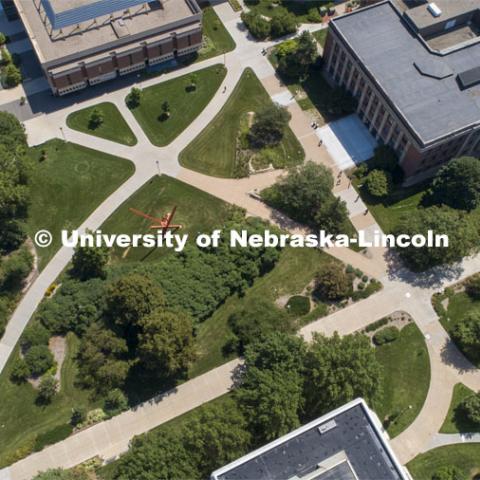 Aerial views of City Campus. August 20, 2019. Photo by Craig Chandler / University Communication.