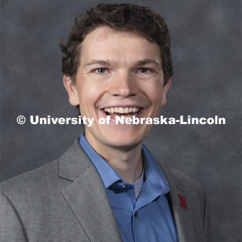 Studio portrait of James Checco, Assistant Professor, Chemistry. New Faculty. August 21, 2019. Photo by Greg Nathan / University Communication Photography.