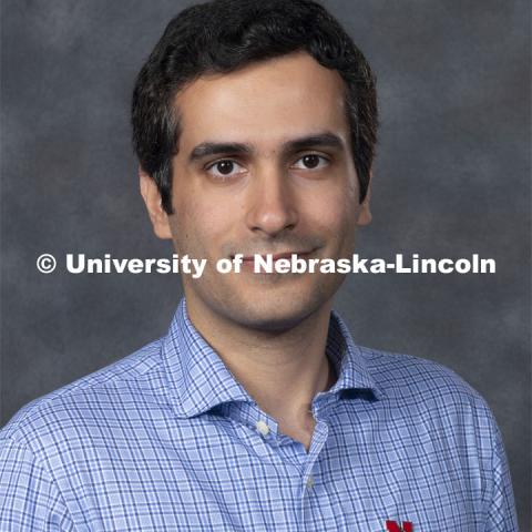 Studio portrait of Mohammad Ghashami, Assistant Professor,
Mechanical and Materials Engineering. New Faculty. August 21, 2019. Photo by Greg Nathan / University Communication Photography.