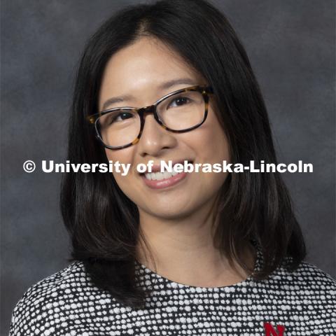 Studio portrait of Patty Kuo, Assistant Professor, Child Youth and Family Sciences. New Faculty. August 21, 2019. Photo by Greg Nathan / University Communication Photography.