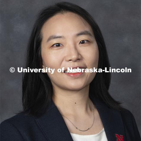 Studio portrait of Kejin Lee, Research Assistant Professor,
Nebraska Center for Research on Children, Youth, Families and Schools. New Faculty. August 21, 2019. Photo by Greg Nathan / University Communication Photography.
