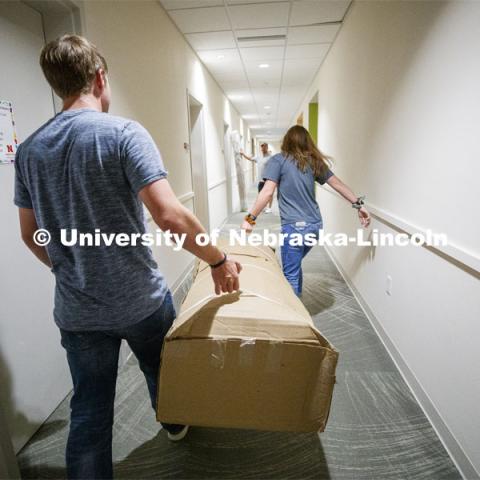 Massengale Residential Center move in. August 21, 2019. Photo by Craig Chandler / University Communication.