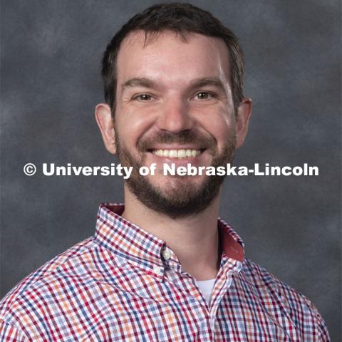 Studio portrait of Kevin Pitt, Assistant Professor,
Special Education and Communication Disorders. New Faculty. August 21, 2019. Photo by Greg Nathan / University Communication Photography.