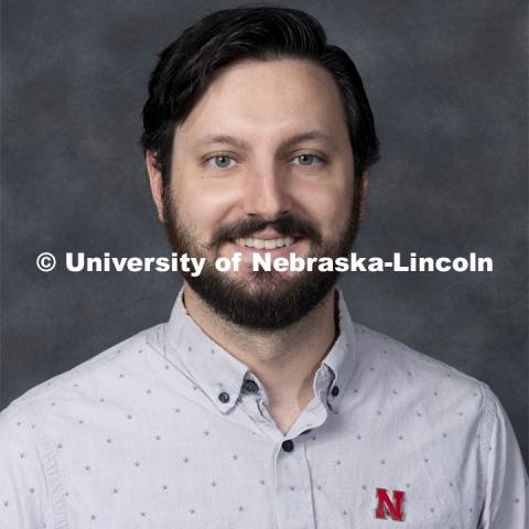 Studio portrait of Derek Rodgers, Research Assistant Professor, Special Education and Communication Disorders. New Faculty. August 21, 2019. Photo by Greg Nathan / University Communication Photography.