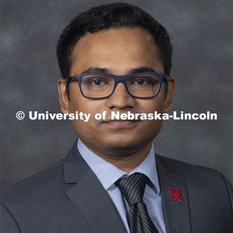 Studio portrait of Tirthankar Roy, Assistant Professor, Civil Engineering-Omaha. New Faculty. August 21, 2019. Photo by Greg Nathan / University Communication Photography.