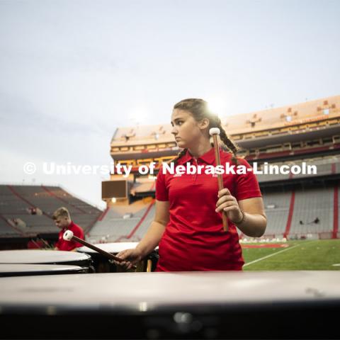 Cornhusker Marching Band Exhibition Performance. August 23, 2019. Photo by Craig Chandler / University Communication.