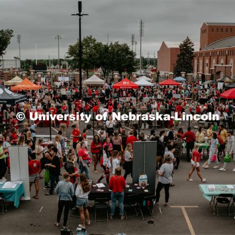 Students had the opportunity to engage with more than 350 booths hosted by local business, student organizations and clubs, UNL departments and more at the Big Red Welcome Street Festival. There were free food, prizes, and giveaways. August 24, 2019. Photo by Justin Mohling / University Communication.