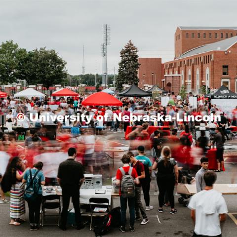 Students had the opportunity to engage with more than 350 booths hosted by local business, student organizations and clubs, UNL departments and more at the Big Red Welcome Street Festival. There were free food, prizes, and giveaways. August 24, 2019. Photo by Justin Mohling / University Communication.