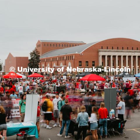 Students had the opportunity to engage with more than 350 booths hosted by local business, student organizations and clubs, UNL departments and more at the Big Red Welcome Street Festival. There were free food, prizes, and giveaways. August 24, 2019. Photo by Justin Mohling / University Communication.