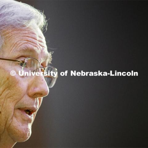 Jim Lewis discusses Nebraska's partnership with Southeast Community College and Western Nebraska Community College to build out the state’s STEM workforce through a new grant, STEM Career Opportunities in Nebraska: Networks, Experiential-learning and Computational Thinking. August 30, 2019. Photo by Craig Chandler / University Communication.