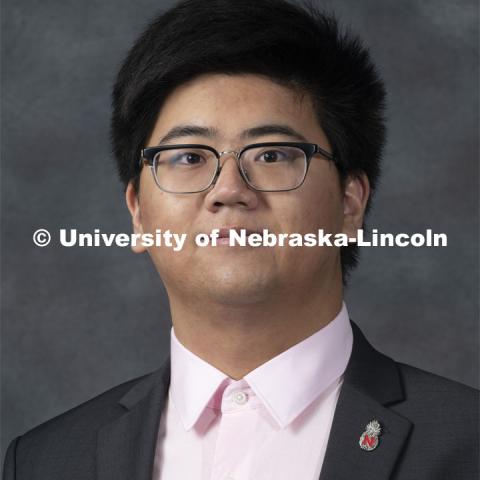 Studio portrait of Xuchen Gao, Hospitality, Restaurant and Tourism Management. September 12, 2019. Photo by Greg Nathan / University Communication.