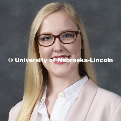 Studio portrait of Therese Lux, Hospitality, Restaurant and Tourism Management. September 12, 2019. Photo by Greg Nathan / University Communication.